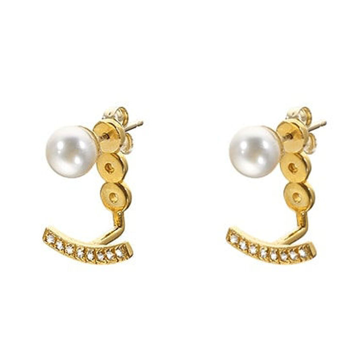 Picture of EARRING JACKET WITH FRESH WATER PEARL